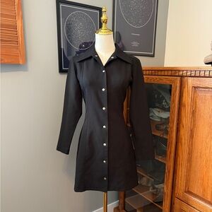 Vintage Le Château Black Mini Shirt Dress